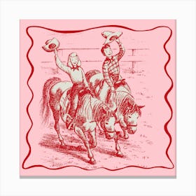 Two Cowboys Riding Horses 1 Canvas Print