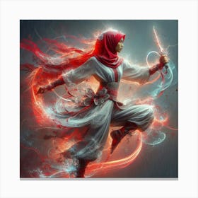 Muslim Girl With Sword Canvas Print