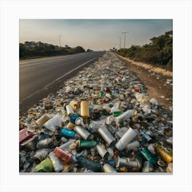 Garbage On The Road 6 Canvas Print