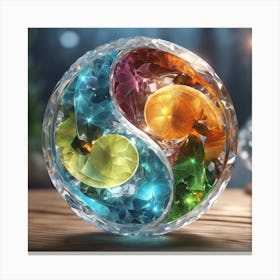 Yin Yang Crystal Ball Canvas Print