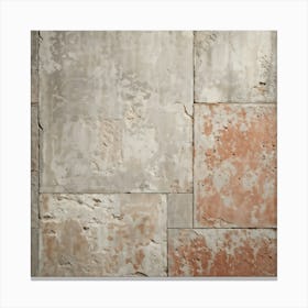 Aged Concrete Texture Embracing Retro Brickwork Pattern Varying Shades Of Faded Terracotta And Weat 2 1 Canvas Print