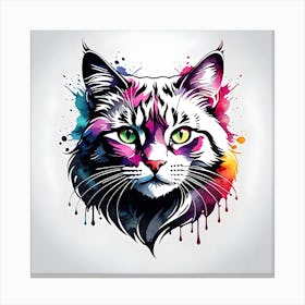 Colorful Cat 11 Canvas Print