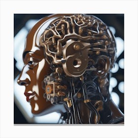 Woman With A Robot Head 6 Canvas Print