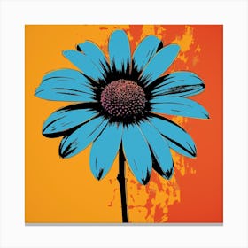 Andy Warhol Style Pop Art Flowers Black Eyed Susan 2 Square Canvas Print