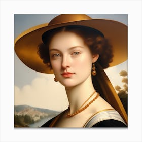 Lady In A Hat Canvas Print