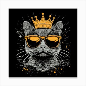 Generated AI. Wall Art PrintFeaturing A Gray Cat With Golden Leinwandbild