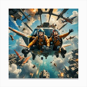 Comical Plane Ride Canvas Print