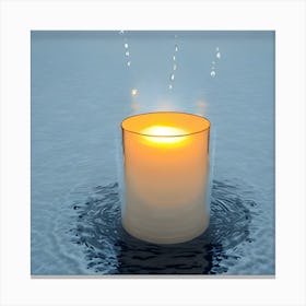 Candle In Water Canvas Print