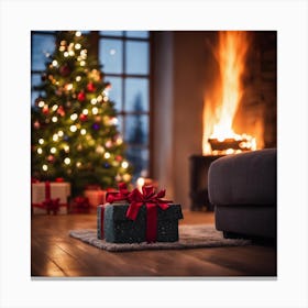 Christmas Tree In The Living Room 131 Canvas Print