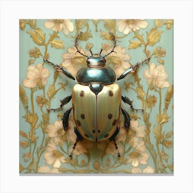 Renaissance wallpaper with beetle Canvas Print