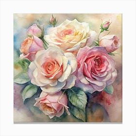 Watercolor Roses 19 Canvas Print