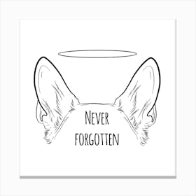 Dog Memorial Never Forgotten Square Canvas Print