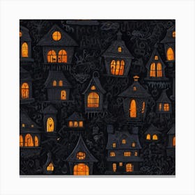 Halloween Houses Canvas Print