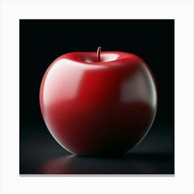 Red Apple On Black Background 2 Canvas Print