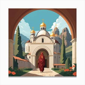 Graphic Design Monastery Art 1 Canvas Print