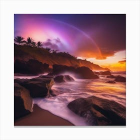 Rainbow Over The Ocean Canvas Print