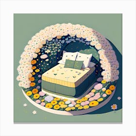 Bed In The Garden Canvas Print