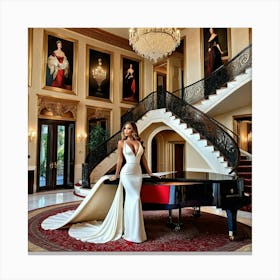 Bride In A White Gown Canvas Print