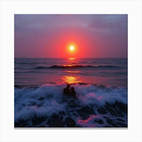 Sunset On The Beach Canvas Print