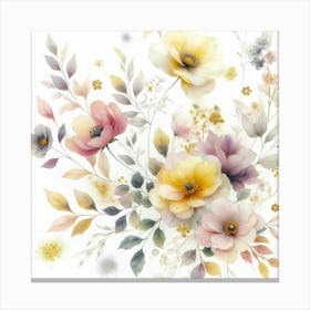 Watercolor Flowers Canvas Print