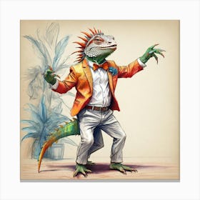 Iguana Dancing 1 Canvas Print