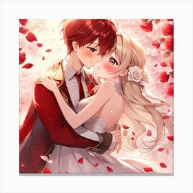 Anime Couple Kissing Canvas Print