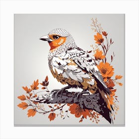 Bird In Autumn Canvas Print
