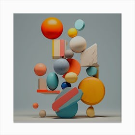 Abstract Art,Abstract creation made from 3d geometric shapes Canvas Print