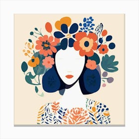  faceless woman portrait with floral head crown  Leinwandbilder