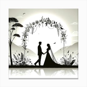 Creative Love And Relationship Illustration 4 Canvas Print