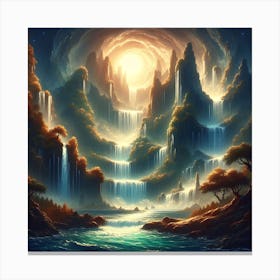 Mythical Waterfall 16 Canvas Print