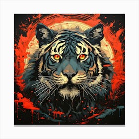 Fierce Gaze: The Tiger's Stare Canvas Print