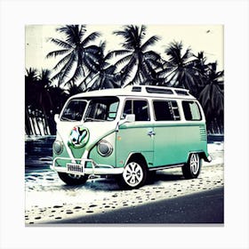 Vw Bus On The Beach8 Canvas Print