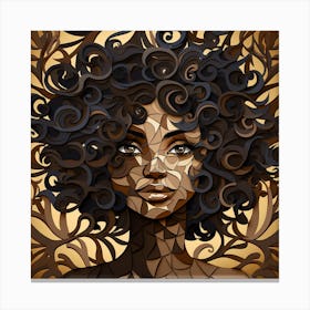 Abstract Portrait Of African Woman 3 Canvas Print