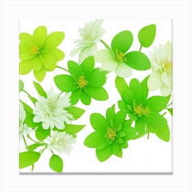 Green Flowers Canvas Print