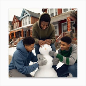 LETS BUILD A SNOW MAN Canvas Print