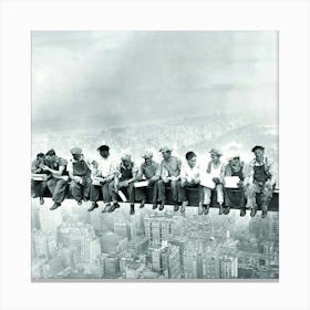 Lunch Atop A Skyscraper black and white 1 Canvas Print