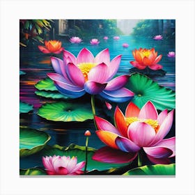 Lotus Flower Painting 9 Canvas Print