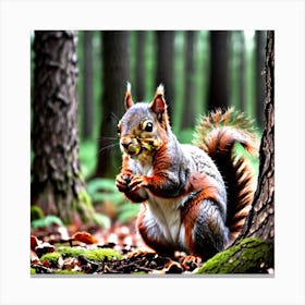 Squirrel In Forest (41) Canvas Print