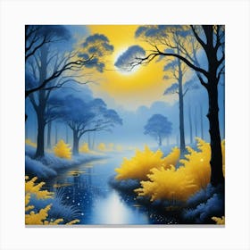 River In The Forest Canvas Print