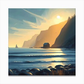 Sunset By The Sea Canvas Print