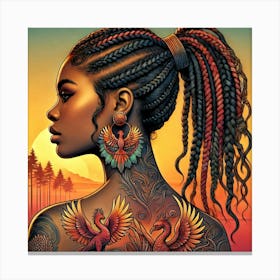 Tattooed Black Woman 2 Canvas Print