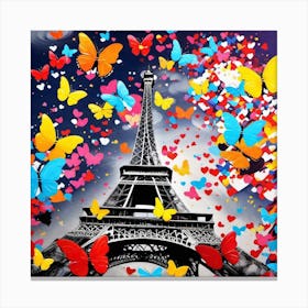 Paris With Butterflies 15 Canvas Print