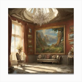 Room With A Chandelier Canvas Print