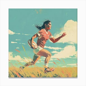 Rugby Player In Field Canvas Print