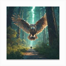 Owl In The Forest 83 Canvas Print