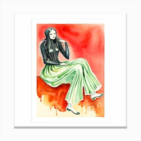 Girl In Green Canvas Print