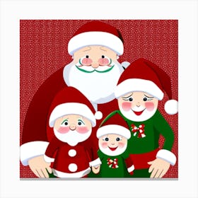 Santa Claus Family 3 Canvas Print