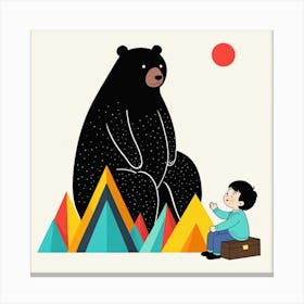 Bear And Boy 4 Canvas Print