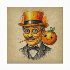 Orange Man 4 Canvas Print